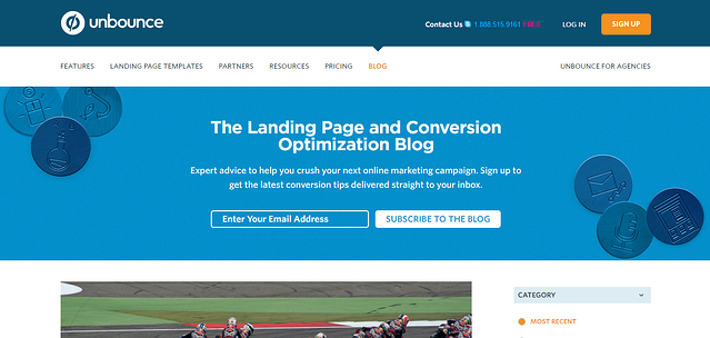 Unbounce blog